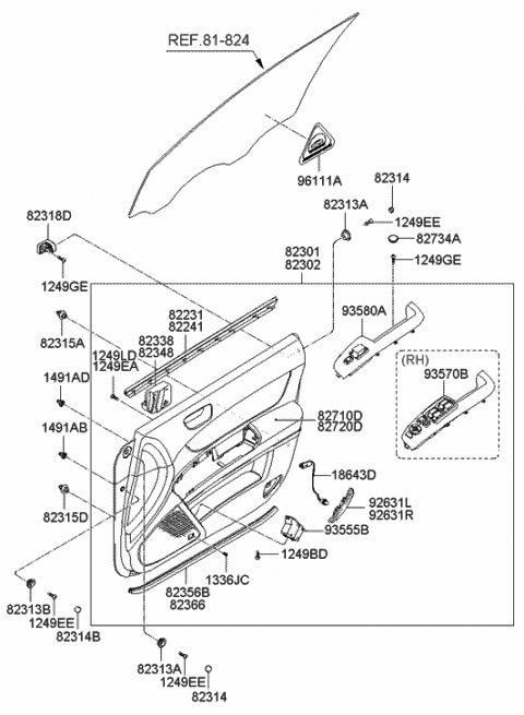 Genuine Hyundai 83360-3K010-QD Door Armrest Assembly Genuine Hyundai 83360-3K010-QD Door Armrest Assembly