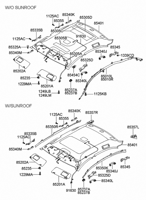 Genuine Hyundai 85202-3K250-QD Sun Visor Assembly Right 