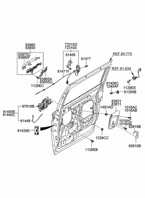 2006 Hyundai Entourage Remote Controller Assembly-Rear Door Diagram for 81450-4D513