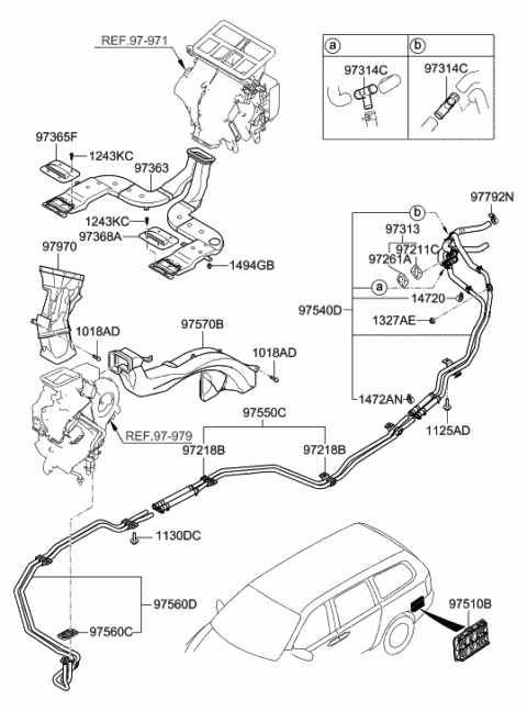 2007 Hyundai Entourage Pipe & Hose Assembly-Heater No.2 Diagram for 97550-4D200