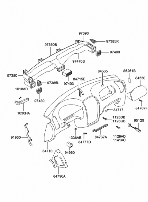 2000 Hyundai Accent Connector Assembly-Heater To Air V Diagram for 97470-25300