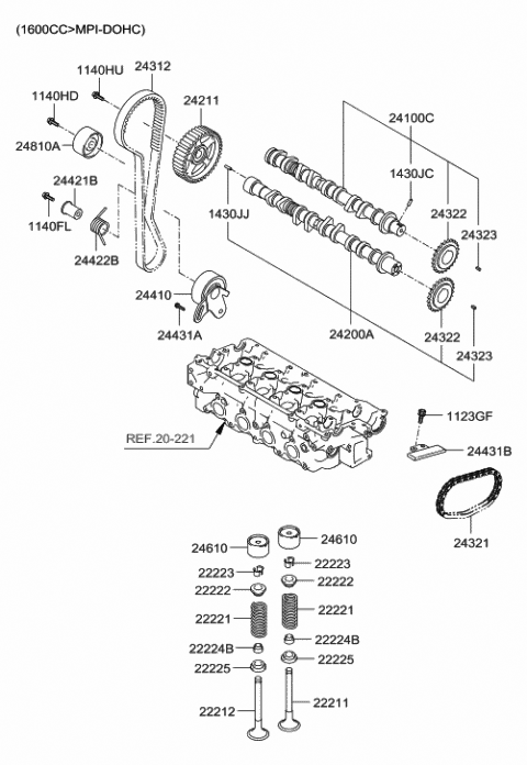 Genuine Hyundai 24100-23002 Intake Camshaft Assembly Genuine Hyundai 24100-23002 Intake Camshaft Assembly
