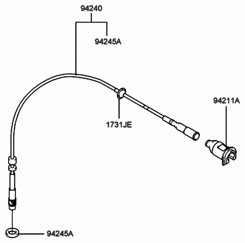 Genuine Hyundai 94240-23100 Speedometer Cable Assembly 