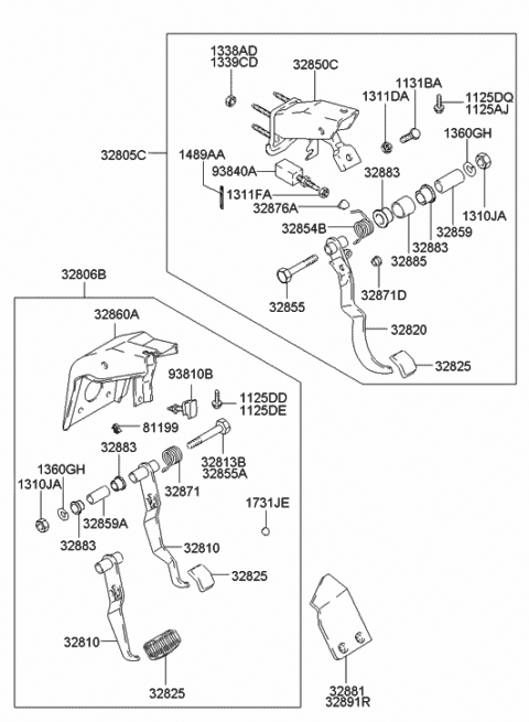 2002 Hyundai Accent Stop Lamp Switch Assembly Diagram for 93810-25000