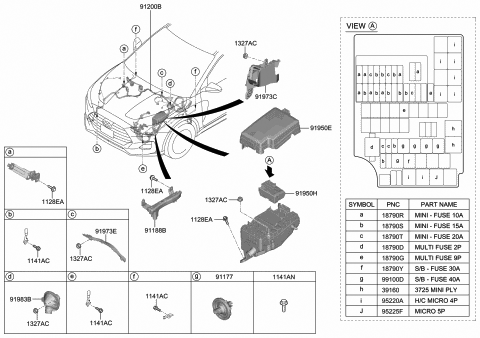 2020 Hyundai Veloster Wiring Assembly-FRT Diagram for 91225-J3120
