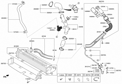 2020 Hyundai Veloster Cooler Assembly-Intermediated Diagram for 28270-2B810