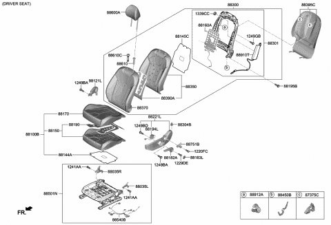2019 Hyundai Veloster Headrest Assembly-Front Seat Diagram for 88700-J3000-PME