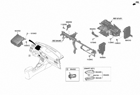 2019 Hyundai Veloster Unit Assembly-Head Up Display Diagram for 94310-J3051-4X