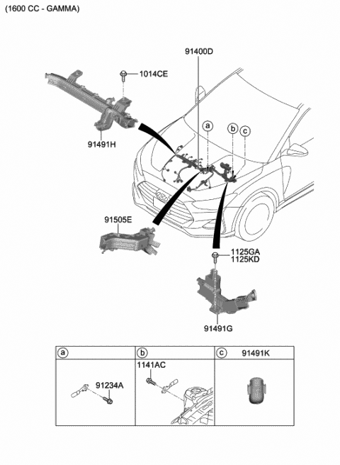2019 Hyundai Veloster Wiring Assembly-Control Diagram for 91430-J3021