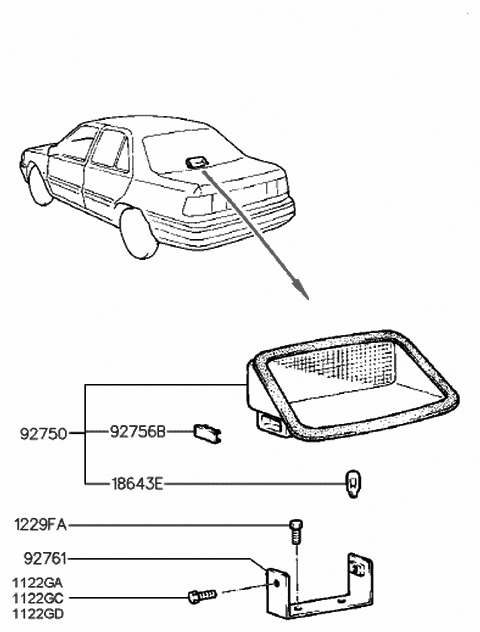 1992 Hyundai Sonata High Mounted Stop Lamp Diagram
