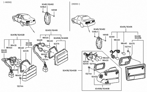 Genuine Hyundai 92410-33050 Combination Lamp Lens and Housing Rear Genuine Hyundai 92410-33050 Combination Lamp Lens and Housing Rear