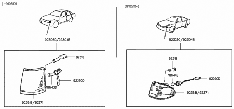 1991 Hyundai Sonata Body Side Lamp Diagram