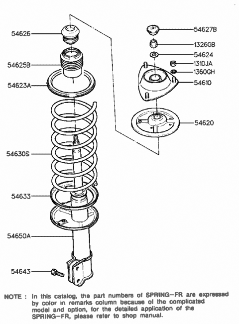 1992 Hyundai Sonata Front Spring & Strut Diagram