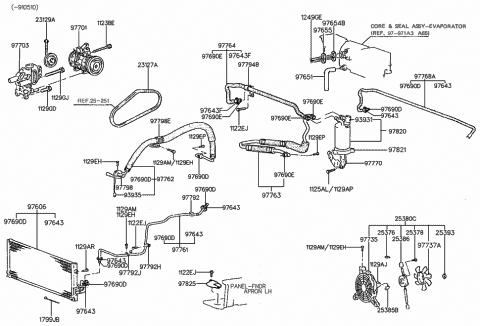 1992 Hyundai Sonata Hose-Cooler Line Suction Diagram for 97763-33003