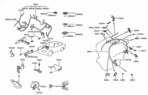 1991 Hyundai Sonata Protector-Control Wiring Diagram for 91743-33000
