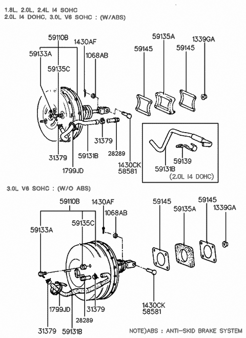 Genuine Hyundai 59131-33150 Brake Booster Vacuum Hose Genuine Hyundai 59131-33150 Brake Booster Vacuum Hose