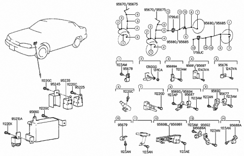 1992 Hyundai Sonata Screw-Tapping Diagram for 12438-05101