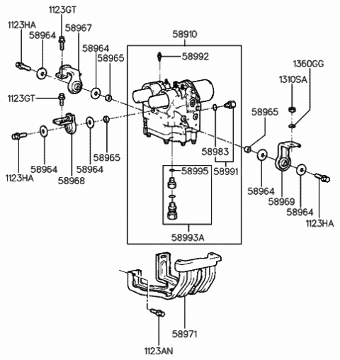 1991 Hyundai Sonata Hydraulic Module Diagram
