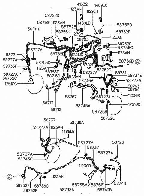 1992 Hyundai Sonata Brake Fluid Lines Diagram 1