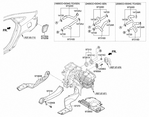 2016 Hyundai Sonata Grille Assembly-Air Extractor,LH Diagram for 97510-2F300