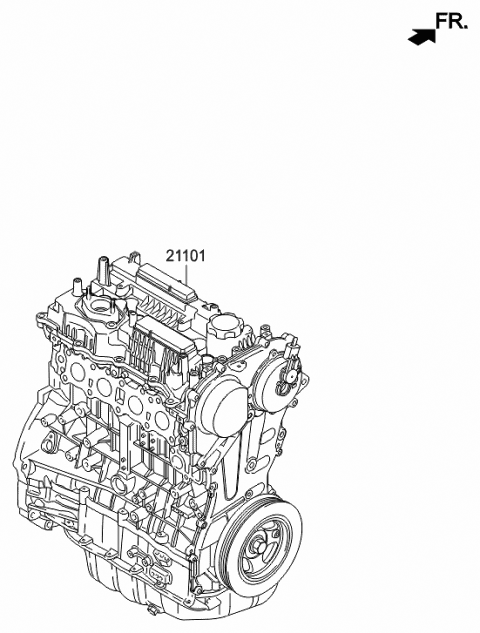 2016 Hyundai Sonata Reman Sub Engine Diagram for 21101-2GK09-HRM