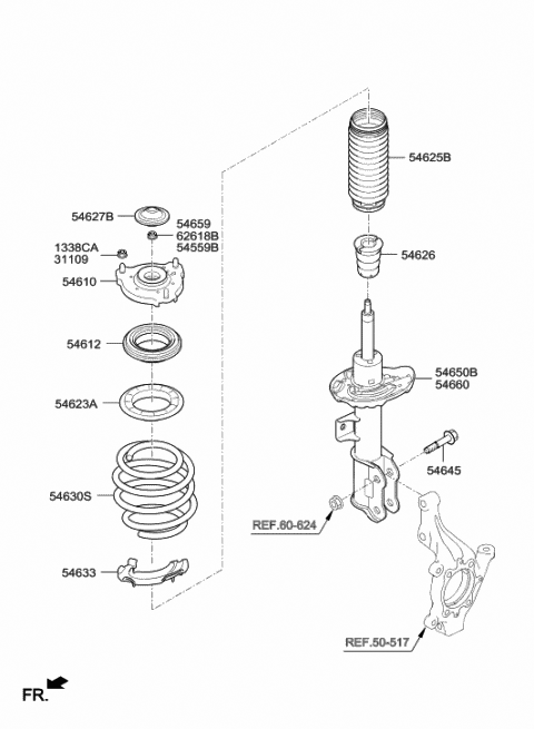 Front Left Genuine Hyundai 54651-29102 Strut Assembly Front Left Genuine Hyundai 54651-29102 Strut Assembly