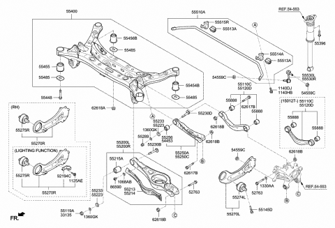 2017 Hyundai Sonata Arm Assembly-Rear Assist Diagram for 55250-D5100