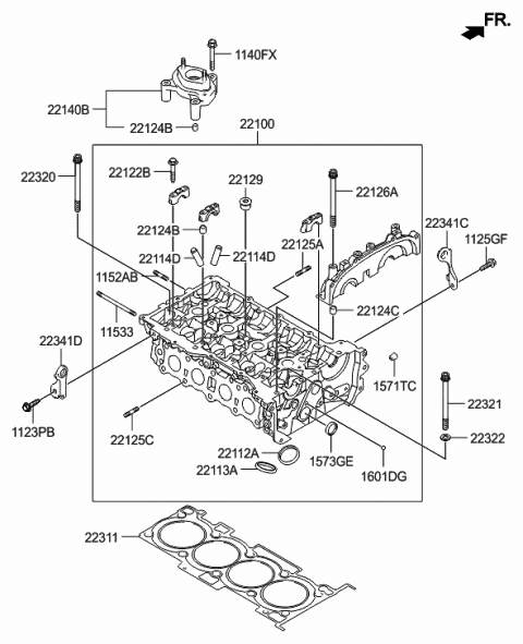 2017 Hyundai Sonata Hanger-Engine,Rear Diagram for 22341-2G400