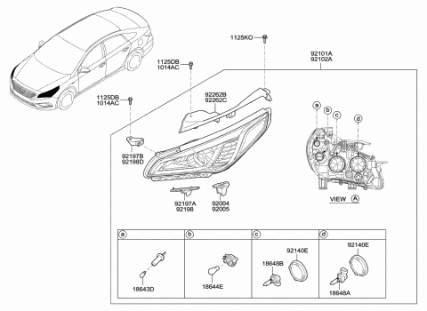 Head Lamp - 2015 Hyundai Sonata