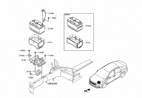 2017 Hyundai Sonata Tray Assembly-Battery Diagram for 37150-C2100