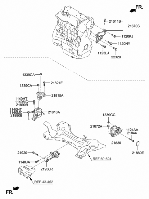 Engine & Transaxle Mounting - 2015 Hyundai Sonata
