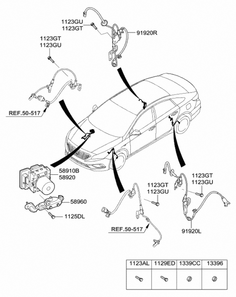 2017 Hyundai Sonata Bracket-Hydraulic Module Diagram for 58960-C1500
