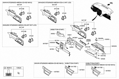 2017 Hyundai Sonata Duct Assembly-Center Air Ventilator,LH Diagram for 97410-C2000-VDA