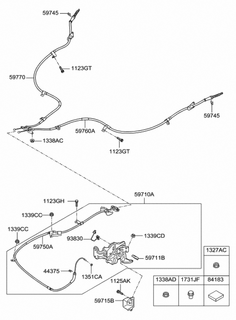 Hyundai 59700-3V000 Parking Brake Cable Hyundai 59700-3V000 Parking Brake Cable