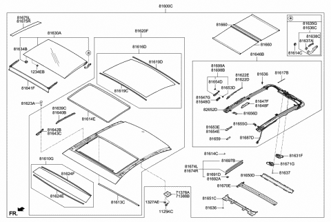 Genuine Hyundai 81610-3S010 Panorama Roof Frame Assembly