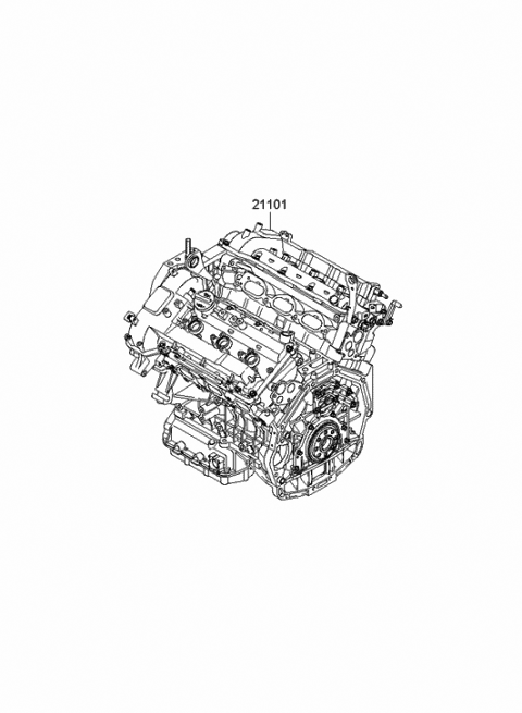 2011 Hyundai Azera Discontinued Reman Sub Engine Diagram for 163R1-3CA0A-HRM