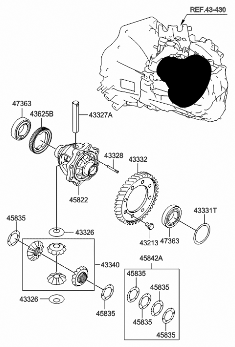 2013 Hyundai Elantra Transaxle Gear-Manual Diagram 2