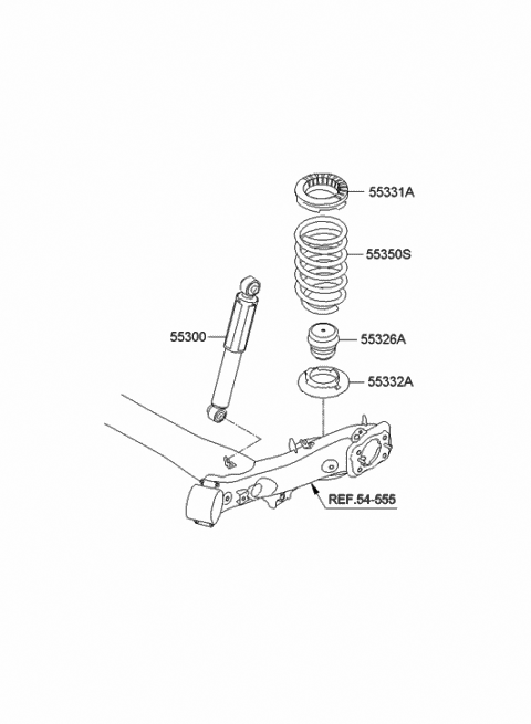 2013 Hyundai Elantra Rear Spring Pad,Lower Diagram for 55332-1R000