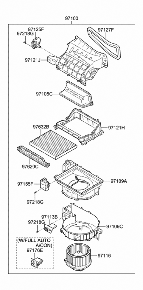 Genuine Hyundai 97135-A5080 Heater Case Right 