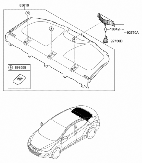 2013 Hyundai Elantra Rear Package Tray Diagram
