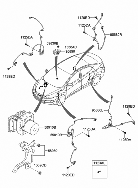 2013 Hyundai Elantra Hydraulic Module Diagram