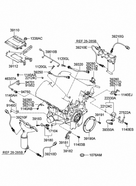2008 Hyundai Tucson Screw-CRANKSHAFT Position Sensor Diagram for 39191-37100