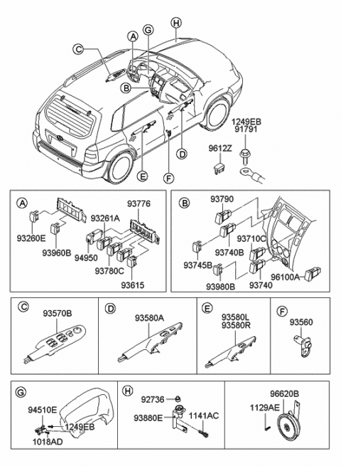 Genuine Hyundai 93580-2E105-G8 Power Window Sub-Switch Assembly Genuine Hyundai 93580-2E105-G8 Power Window Sub-Switch Assembly