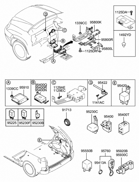 Genuine Hyundai 95400-26650 ETACS and Receiver Assembly Genuine Hyundai 95400-26650 ETACS and Receiver Assembly