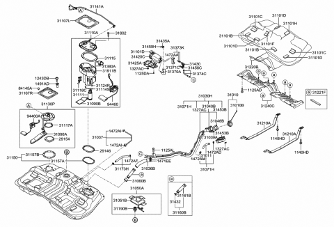 2009 Hyundai Tucson Suction Plate And Sender Assembly Diagram for 31130-2E300