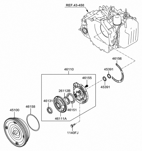 Genuine Hyundai 45100-49600 Torque Converter Assembly Genuine Hyundai 45100-49600 Torque Converter Assembly