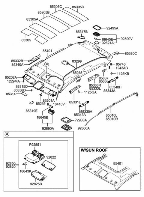 2006 Hyundai Tucson Retainer-Sunvisor Diagram for 85235-2E000-J9