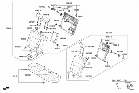 2018 Hyundai Ioniq Headrest Assembly-Rear Seat Center Diagram for 89705-G2350-SHR