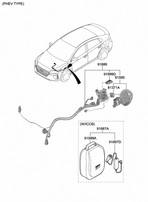 2019 Hyundai Ioniq Bag-Cable Diagram for 91999-G7500