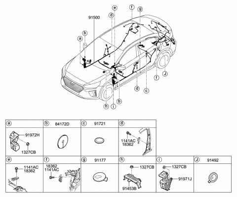 2019 Hyundai Ioniq Wiring Assembly-Floor Diagram for 91530-G2450